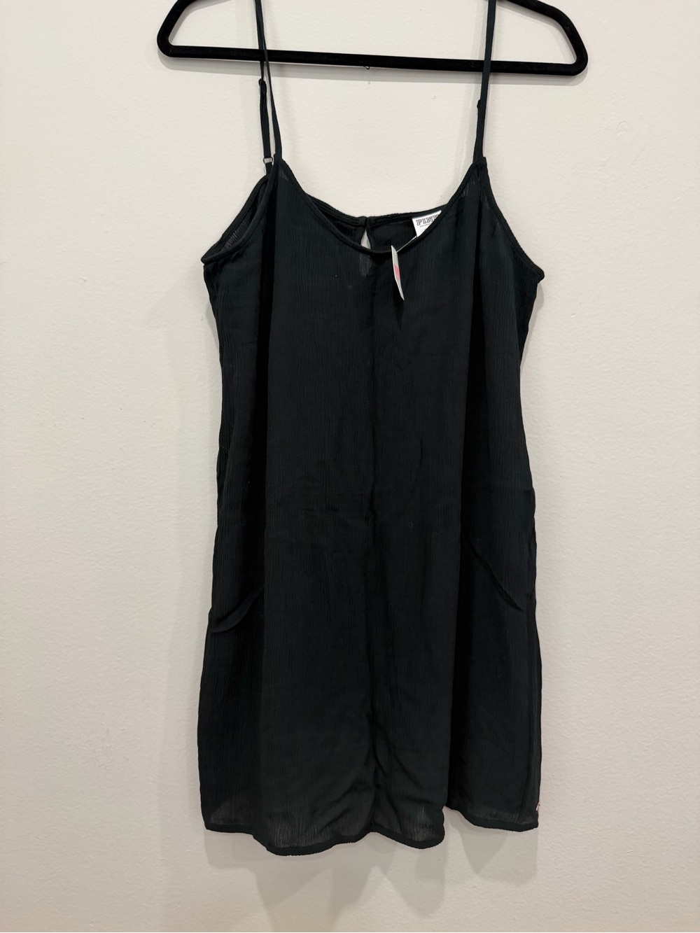 PINK Victoria's Secret Black Spaghetti Strap Slip Top
